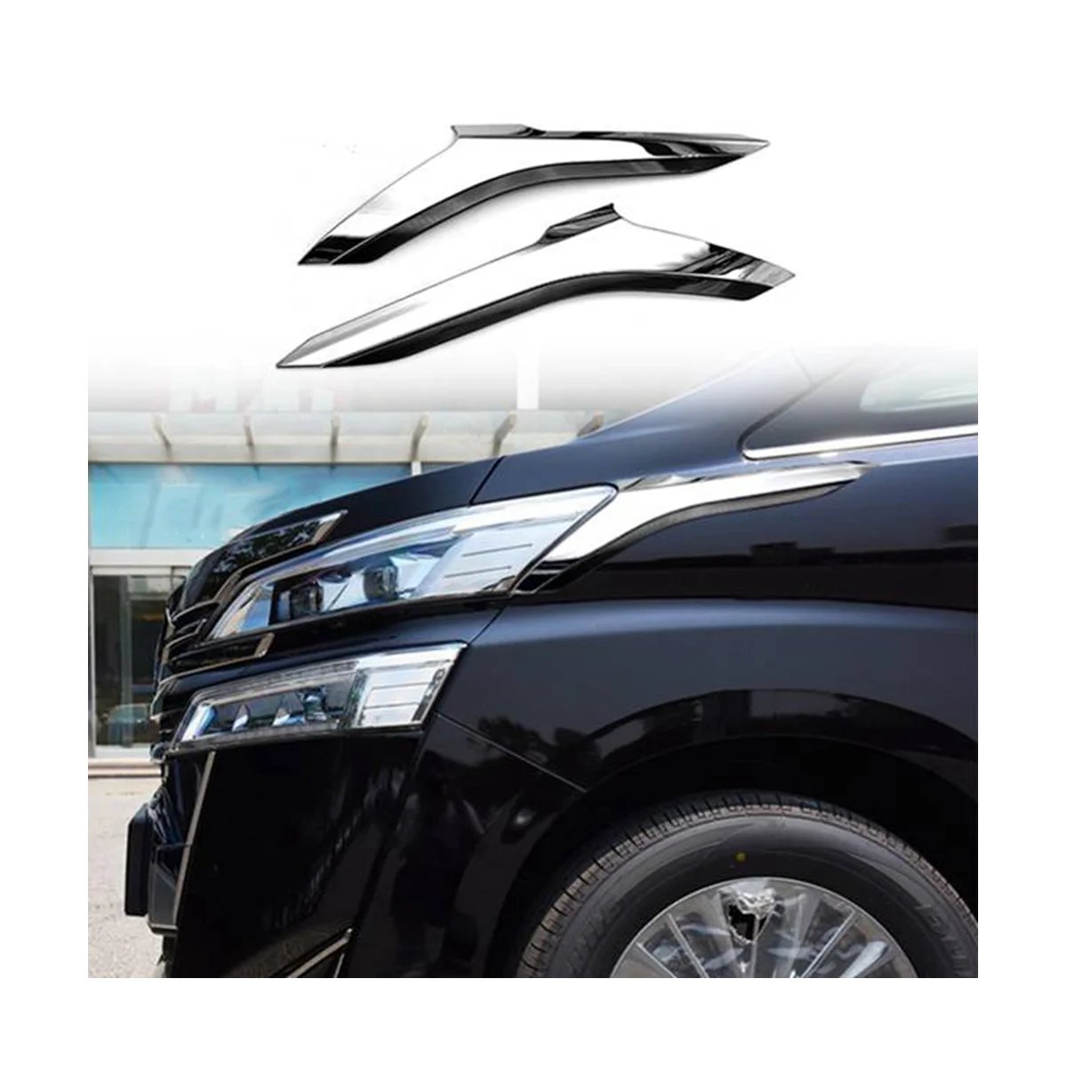 Для Toyota Alphard Vellfire 2016-2019, хромированная накладка на переднюю фару автомобиля из АБС-пластика, декоративная полоса, Накладка для бровей
Для Toyota Alphard Vellfire 2016-2019, хромированная накладка на переднюю фару автомобиля из АБС-пластика, декоративная полоса, Накладка для бровей
