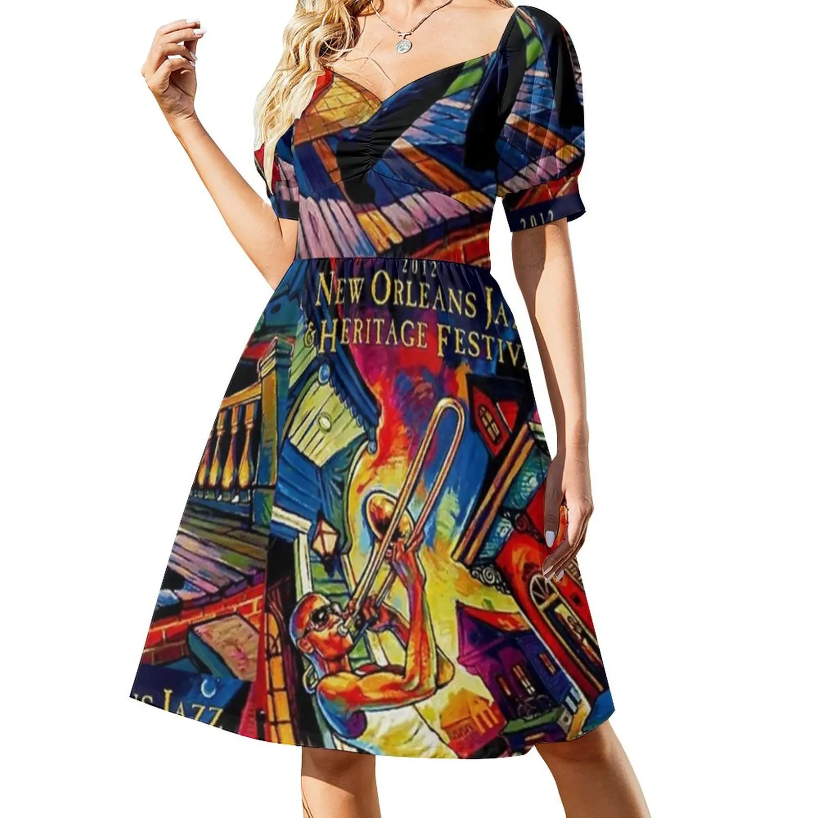 Funny Jazz Festivals Casual Dress New Orleans Jazz Aesthetic Dresses Elegant Dress Female V Neck Oversize Clothing
Funny Jazz Festivals Casual Dress New Orleans Jazz Aesthetic Dresses Elegant Dress Female V Neck Oversize Clothing