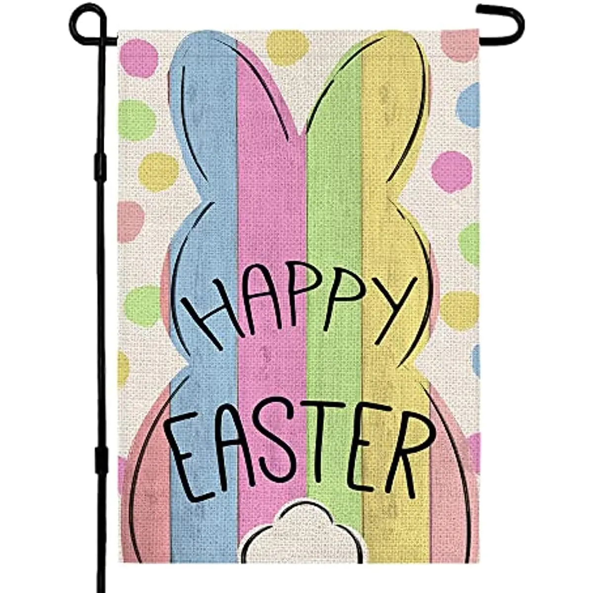 Happy Easter Stripe Color Bunny Garden Flag 12x18 Inch Double Sided Rabbit Tail Outside Vertical Holiday Yard Decor Banner
Happy Easter Stripe Color Bunny Garden Flag 12x18 Inch Double Sided Rabbit Tail Outside Vertical Holiday Yard Decor Banner