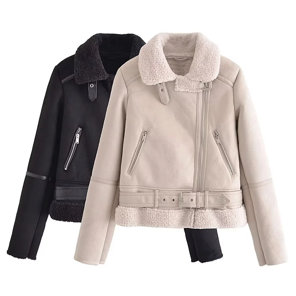 PB&ZA Winter Women Jacket Thick Warm Suede Short Coats Casual Loose Zipper Faux Leather Motorcycle Fluffy Outwear Female Clothin
PB&ZA Winter Women Jacket Thick Warm Suede Short Coats Casual Loose Zipper Faux Leather Motorcycle Fluffy Outwear Female Clothin
