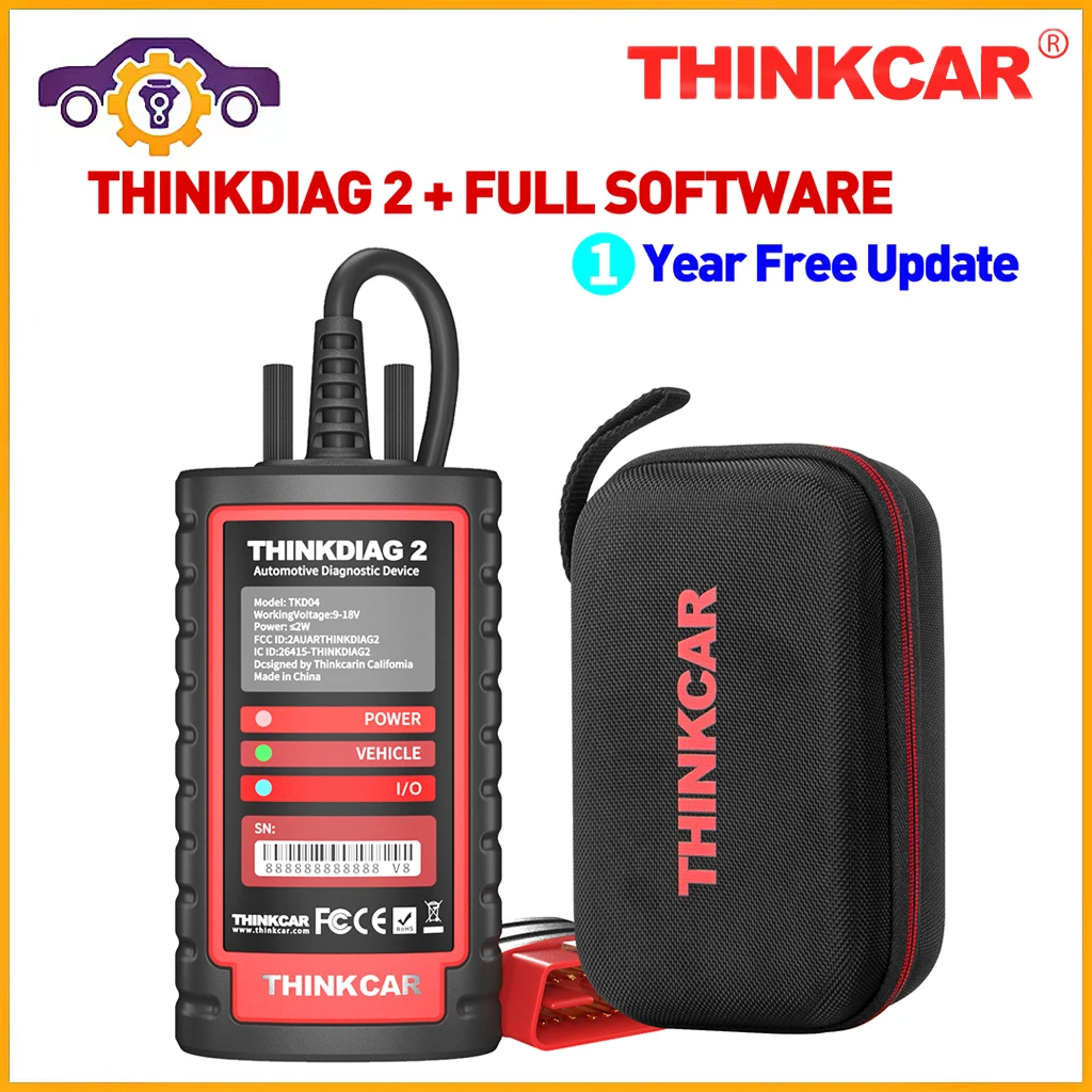 

THINKCAR ThinkDiag 2 все программное обеспечение 1 ГОД бесплатное обновление автомобильный диагностический инструмент Поддержка CAN FD ECU программиро...