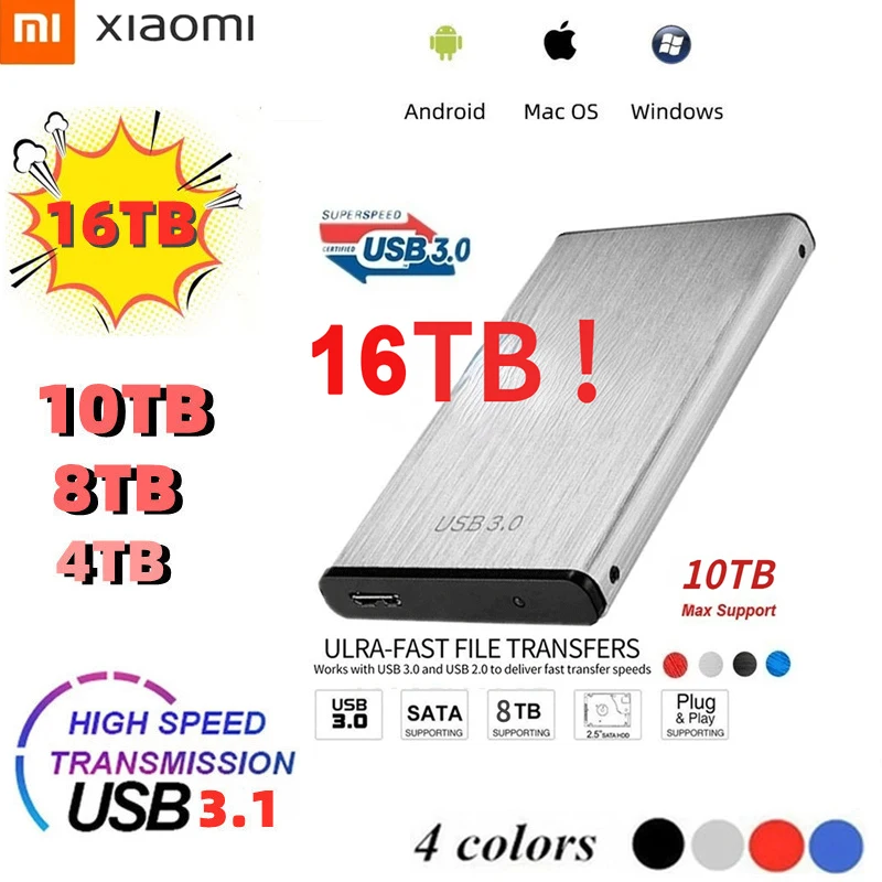 Xiaomi Hot High-speed External 1TB 2TB 4TB 8TB Hard Drive USB3.0 SSD 2.5 Inch 1TB Hard Disk Storage Devices for Desktop Laptop
Xiaomi Hot High-speed External 1TB 2TB 4TB 8TB Hard Drive USB3.0 SSD 2.5 Inch 1TB Hard Disk Storage Devices for Desktop Laptop
