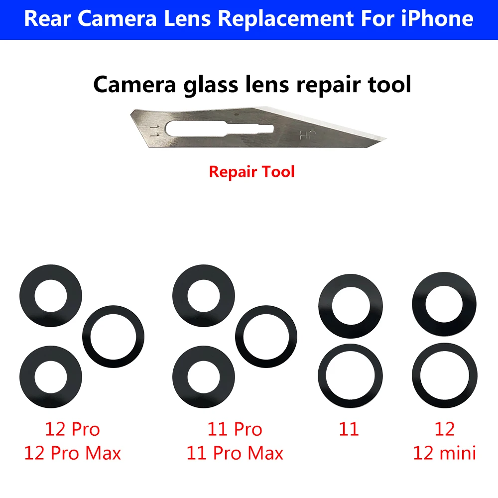 100 Pcs Rear Camera Lens Glass With 3M Glue Sticker And Repair Tools For IPhone 12 Pro Max Mini Replacement Parts
100 Pcs Rear Camera Lens Glass With 3M Glue Sticker And Repair Tools For IPhone 12 Pro Max Mini Replacement Parts