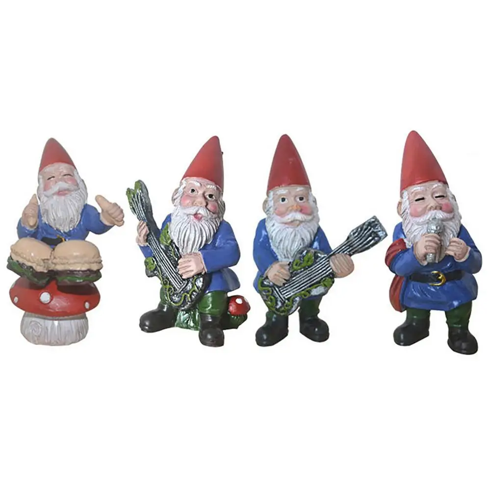 

Mini Happy Gnomes Dwarf Fairy Garden Statue Miniatures Courtyard Elf Figure Resin Micro Landscape Outdoor Figurine Ornament