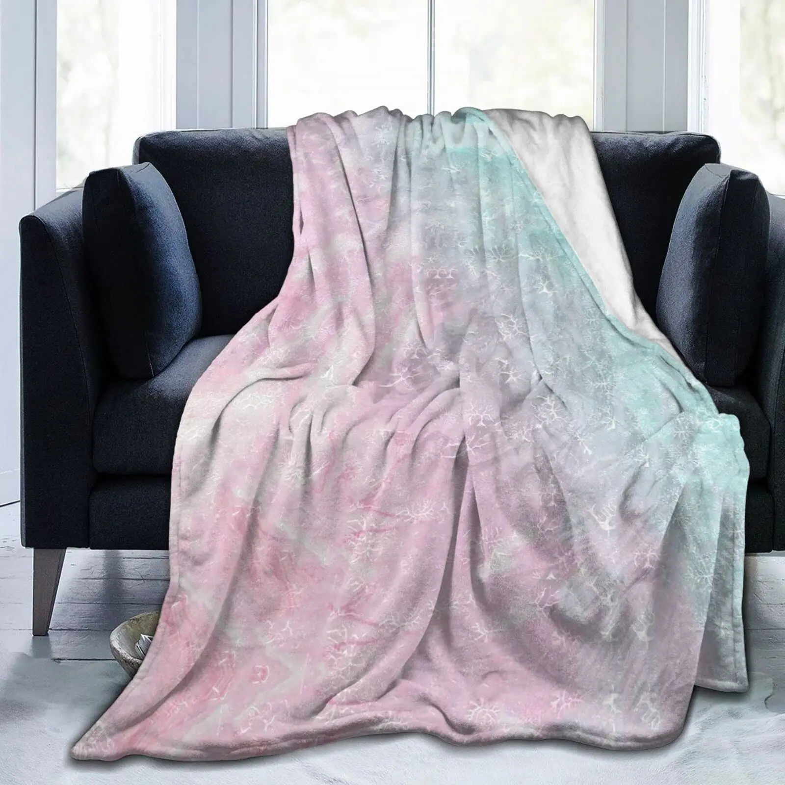 

Christmas or Birthday Gift for Women Dark Green Fluffy Marble Blanket Abstract Throw Blanket Warm Cozy Soft Fuzzy Throw Blanket