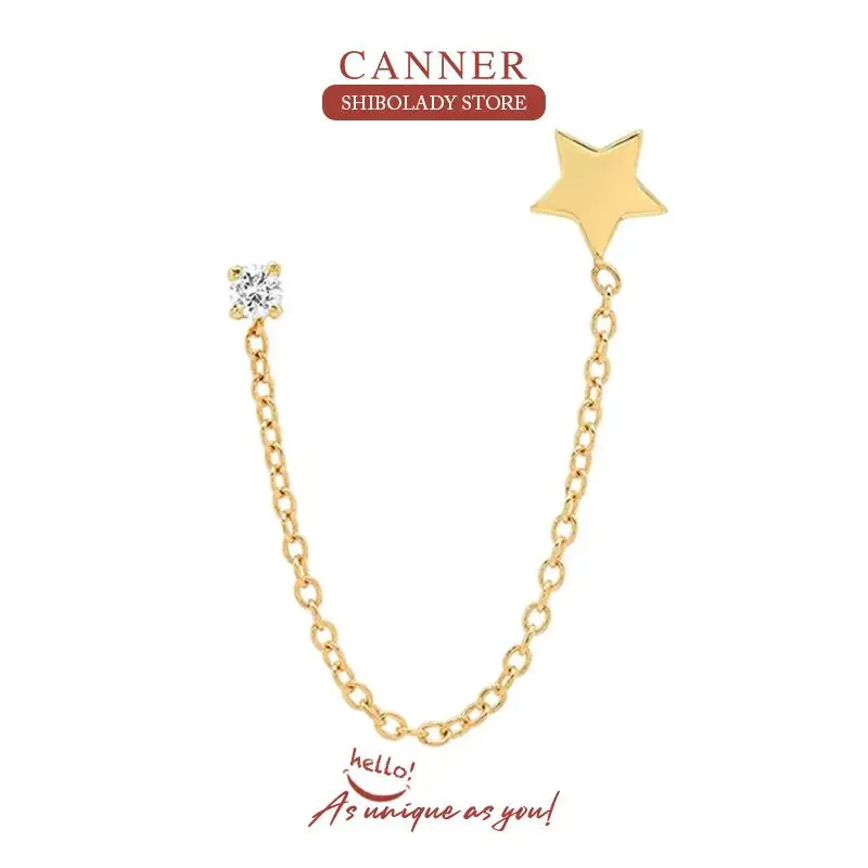 CANNER 1pc 925 Sterling Silver Earrings For Women Chain Tassel Star Moon Simple Stud Earrings Zircon Diamond Jewelry Brincos
CANNER 1pc 925 Sterling Silver Earrings For Women Chain Tassel Star Moon Simple Stud Earrings Zircon Diamond Jewelry Brincos