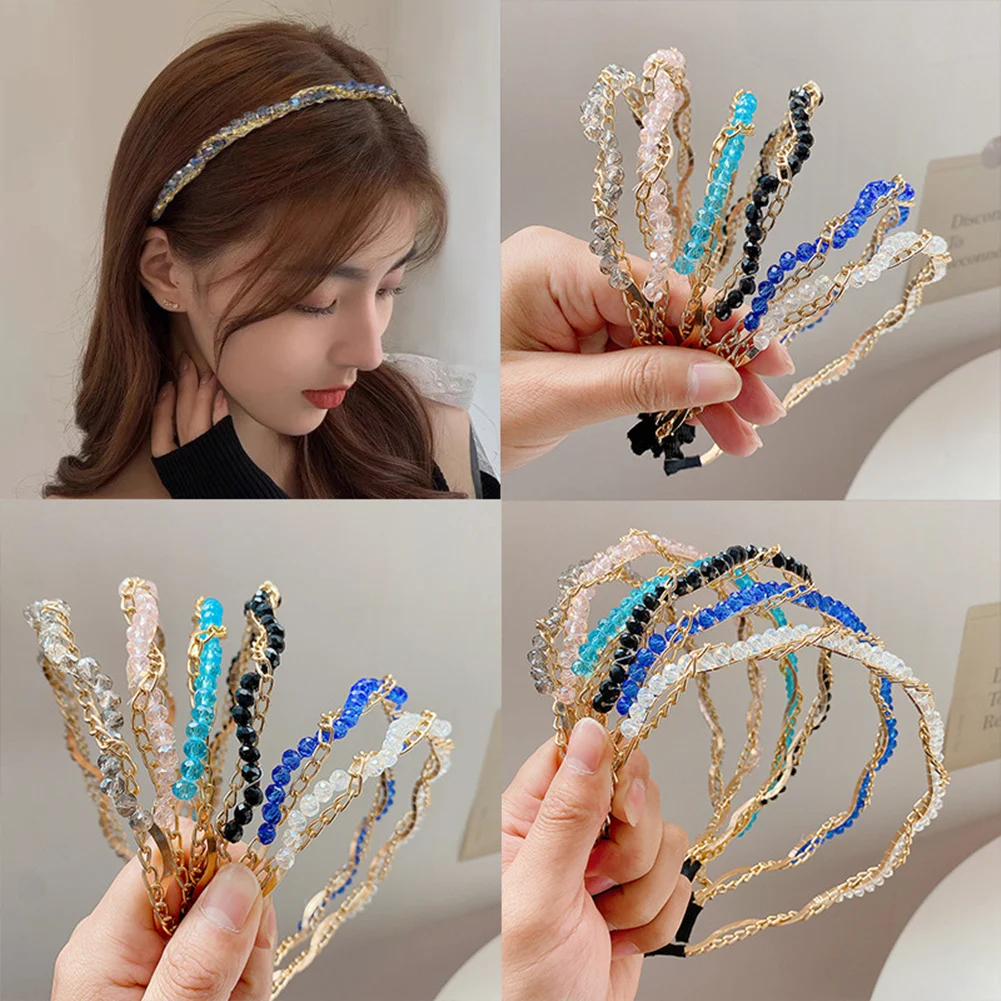 1PC New Pretty Rhinestone Bead Metal Chain Headband Hair Bands for Girls Women Headwear Fashion DIY Rope Ties Hair Accessories
1PC New Pretty Rhinestone Bead Metal Chain Headband Hair Bands for Girls Women Headwear Fashion DIY Rope Ties Hair Accessories