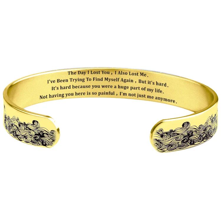 THE DAY I LOST YOU, I ALSO LOST ME Memorial Cuff Bangle 10mm Stainless steel Keepsake Memorial Jewelry Gifts for Her or Him
THE DAY I LOST YOU, I ALSO LOST ME Memorial Cuff Bangle 10mm Stainless steel Keepsake Memorial Jewelry Gifts for Her or Him