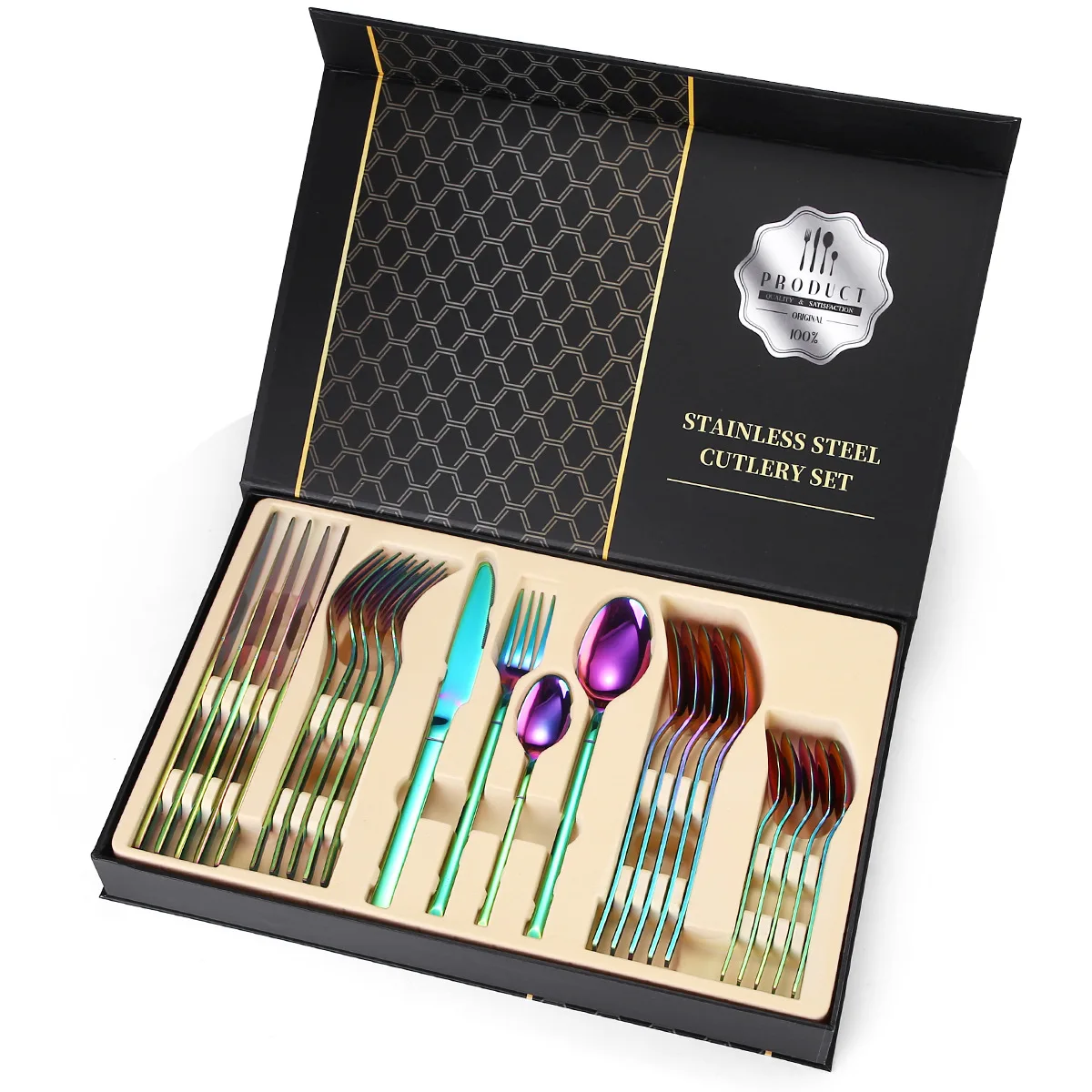 Stainless Steel Tableware 24-Piece Set Knight Four-Piece Knife Fork Spoon Cross-border Gift Box Set
Stainless Steel Tableware 24-Piece Set Knight Four-Piece Knife Fork Spoon Cross-border Gift Box Set
