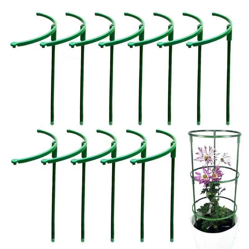 

Plant Stakes And Supports 12 Pieces Half Round Plant Holder Stackable Indoor Outdoor Plants Supplies For Tomato Monstera Peony H