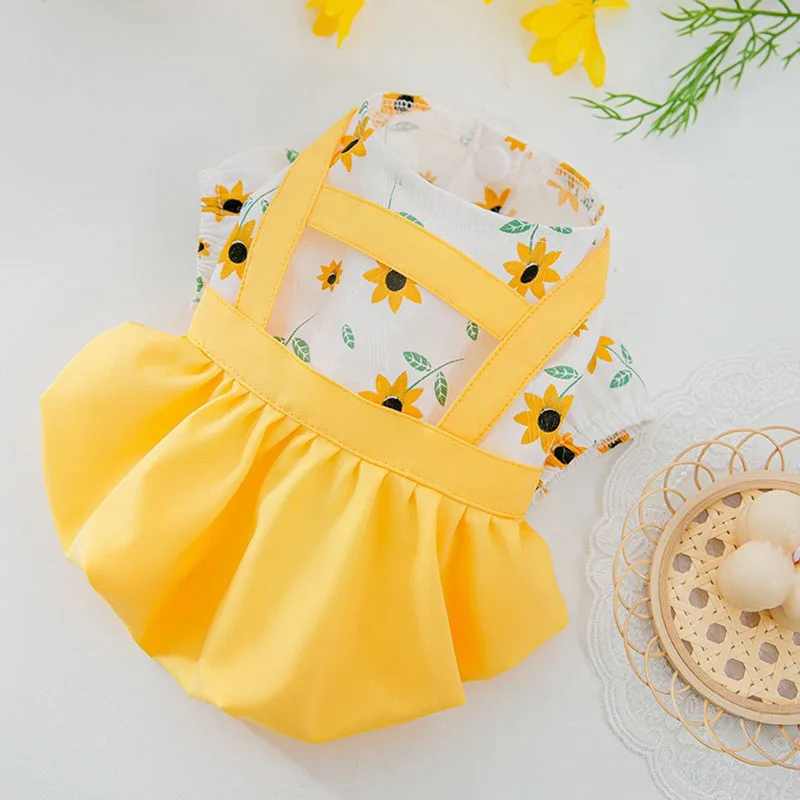 Flower Princess Dog Dress Pet Clothing Cute Suspender Dogs Dress Cat Costume Thin Teddy Kitten Summer Yellow Girl Skirt Mascotas
Flower Princess Dog Dress Pet Clothing Cute Suspender Dogs Dress Cat Costume Thin Teddy Kitten Summer Yellow Girl Skirt Mascotas