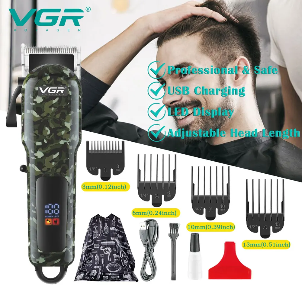 VGR Hair Cutting Machine Men's Electric Shaver Rechargeable Hair Clipper Barber Professional Hair Machine Trimmer for Men New In
VGR Hair Cutting Machine Men's Electric Shaver Rechargeable Hair Clipper Barber Professional Hair Machine Trimmer for Men New In