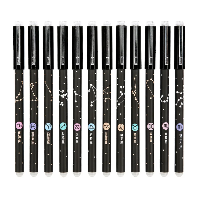 12pcs/Set Constellations Hot Erasable Pen Neutral Refill Female Primary School Students Blue Black Student Stationery
12pcs/Set Constellations Hot Erasable Pen Neutral Refill Female Primary School Students Blue Black Student Stationery
