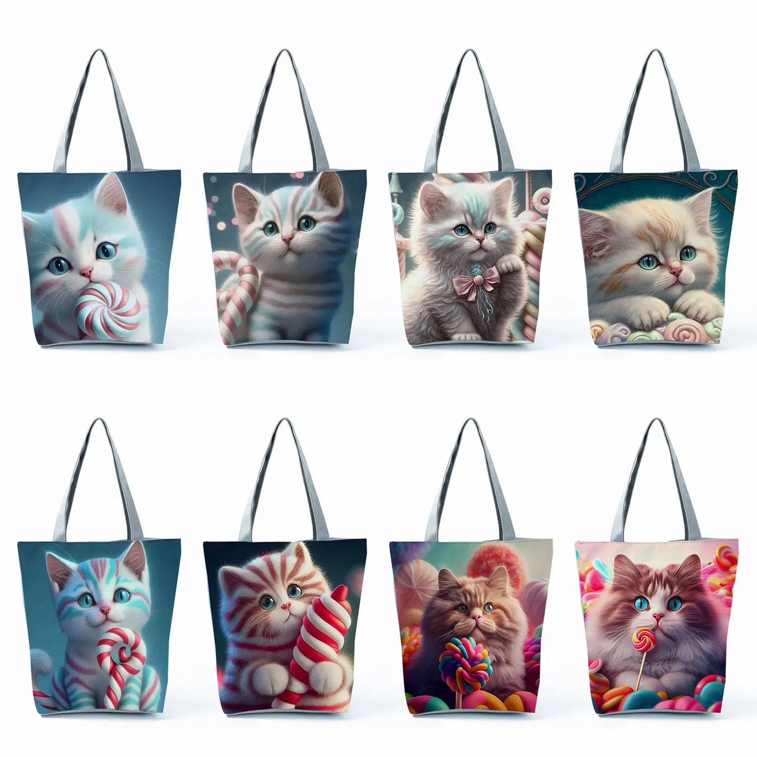 Fashion Cute Animal Graphic Cartoon Sweet Cat Printed Handbags High Capacity Women Beach Tote Bags Eco Reusable Shopping Bags
Fashion Cute Animal Graphic Cartoon Sweet Cat Printed Handbags High Capacity Women Beach Tote Bags Eco Reusable Shopping Bags