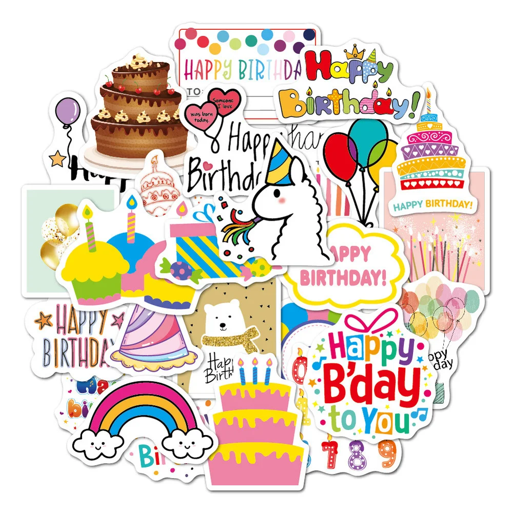 27Pcs Cartoon Happy Birthday Kawaii Stickers Laptop Guitar Motorcycle Luggage Skateboard Bicycle Kids Toy Sticker Decal
27Pcs Cartoon Happy Birthday Kawaii Stickers Laptop Guitar Motorcycle Luggage Skateboard Bicycle Kids Toy Sticker Decal