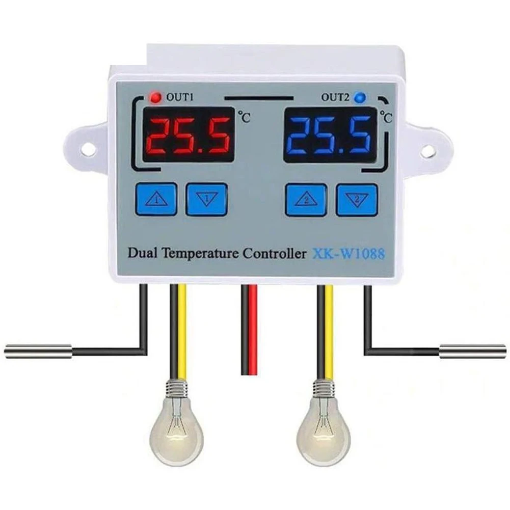 XK-W1088 Temperature Controller LED Celsius Thermostat Regulator Heating Cooling Temperature Control for Cooler Heater Aquarium
XK-W1088 Temperature Controller LED Celsius Thermostat Regulator Heating Cooling Temperature Control for Cooler Heater Aquarium