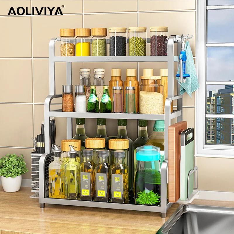 AOLIVIYA 304 нержавеющая сталь двухслойная стойка для приправ кухонная бутылка настенное крепление настольная стойка для ножей Органайзер ...
AOLIVIYA 304 нержавеющая сталь двухслойная стойка для приправ кухонная бутылка настенное крепление настольная стойка для ножей Органайзер ...