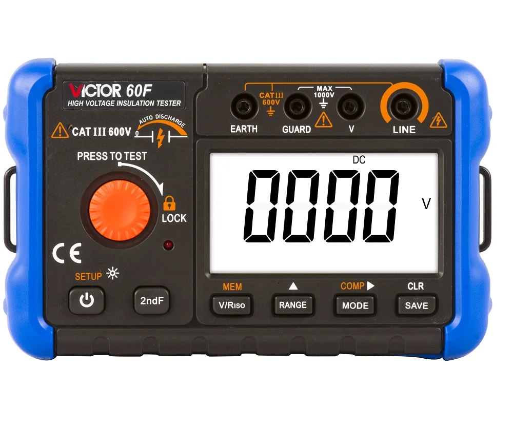 VICTOR 60F 2000 digits Digital Megohmmeter Insulation Resistance tester AC DC Tester WITH data processing software
VICTOR 60F 2000 digits Digital Megohmmeter Insulation Resistance tester AC DC Tester WITH data processing software
