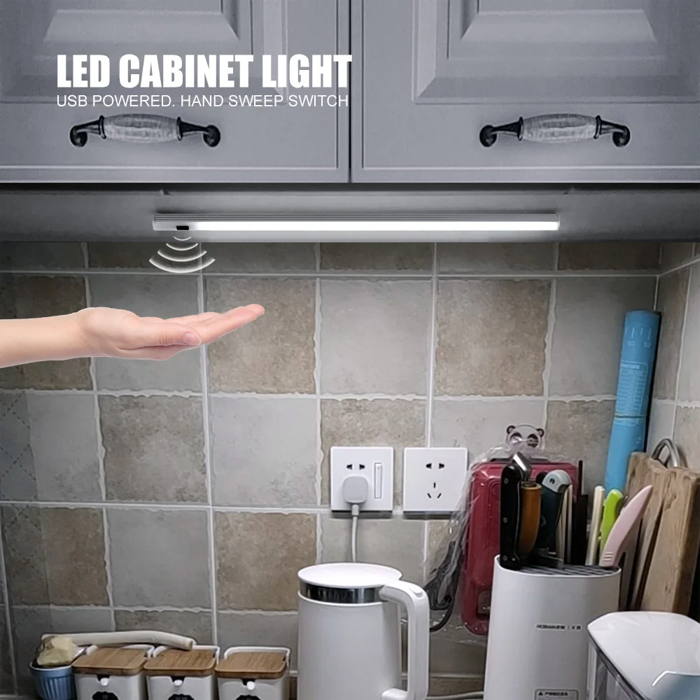 LED Under Cabinet Light USB Hand Sweep Sensor Kitchen Lamp 20/30/40/50CM White 6000K for Home Closet Wardrobe Bedroom Lighting
LED Under Cabinet Light USB Hand Sweep Sensor Kitchen Lamp 20/30/40/50CM White 6000K for Home Closet Wardrobe Bedroom Lighting