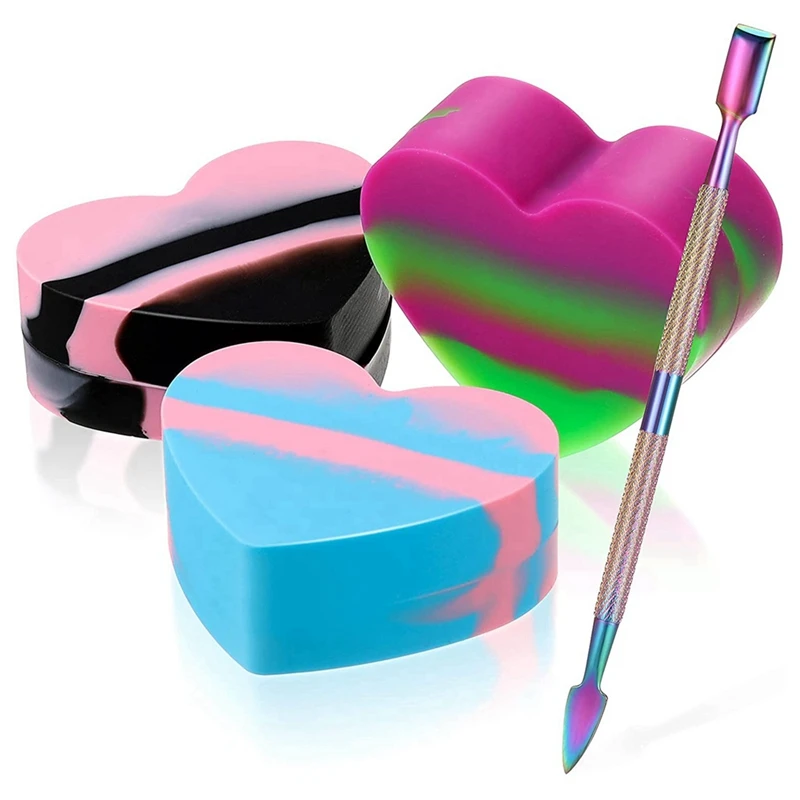 4PCS Heart-Shaped Silicone Wax Container Non-Stick Oil Wax Concentrate Tank Stainless Steel Painting And Engraving Tools
4PCS Heart-Shaped Silicone Wax Container Non-Stick Oil Wax Concentrate Tank Stainless Steel Painting And Engraving Tools