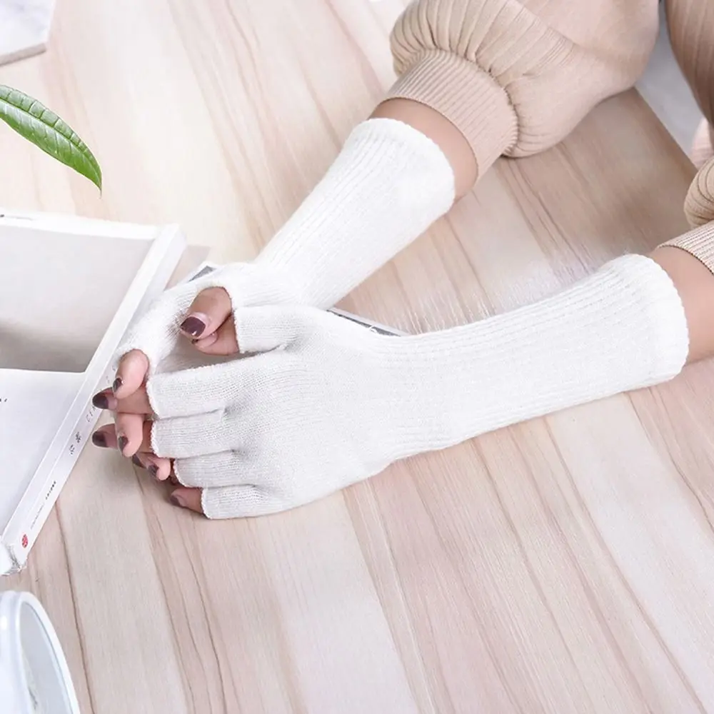 1 Pair Soft Knitted Gloves Cold Protection Keep Warm Long Mittens Simple Fashion Solid Color Half-finger Gloves
1 Pair Soft Knitted Gloves Cold Protection Keep Warm Long Mittens Simple Fashion Solid Color Half-finger Gloves
