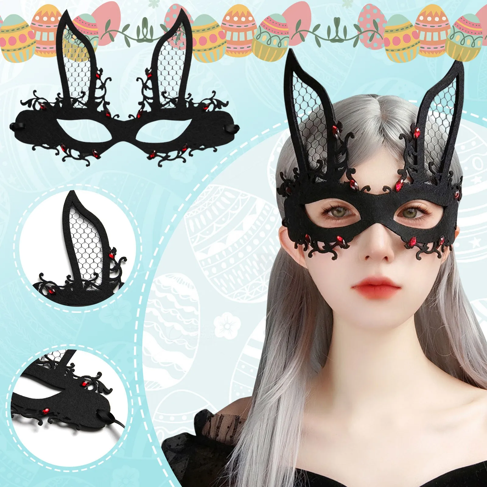 Sexy Black Lace Masquerade Mask Women Halloween Costume Party Rabbit Bunny Ears Lace Eye Mask Black Lingerie Mask
Sexy Black Lace Masquerade Mask Women Halloween Costume Party Rabbit Bunny Ears Lace Eye Mask Black Lingerie Mask