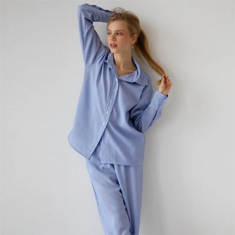 Vintage Dress Women Clothing Elegant For Party 2023 Winter Stripe Pajamas Blue Long Sleeve Pants Set Wearable Home Solid
Vintage Dress Women Clothing Elegant For Party 2023 Winter Stripe Pajamas Blue Long Sleeve Pants Set Wearable Home Solid