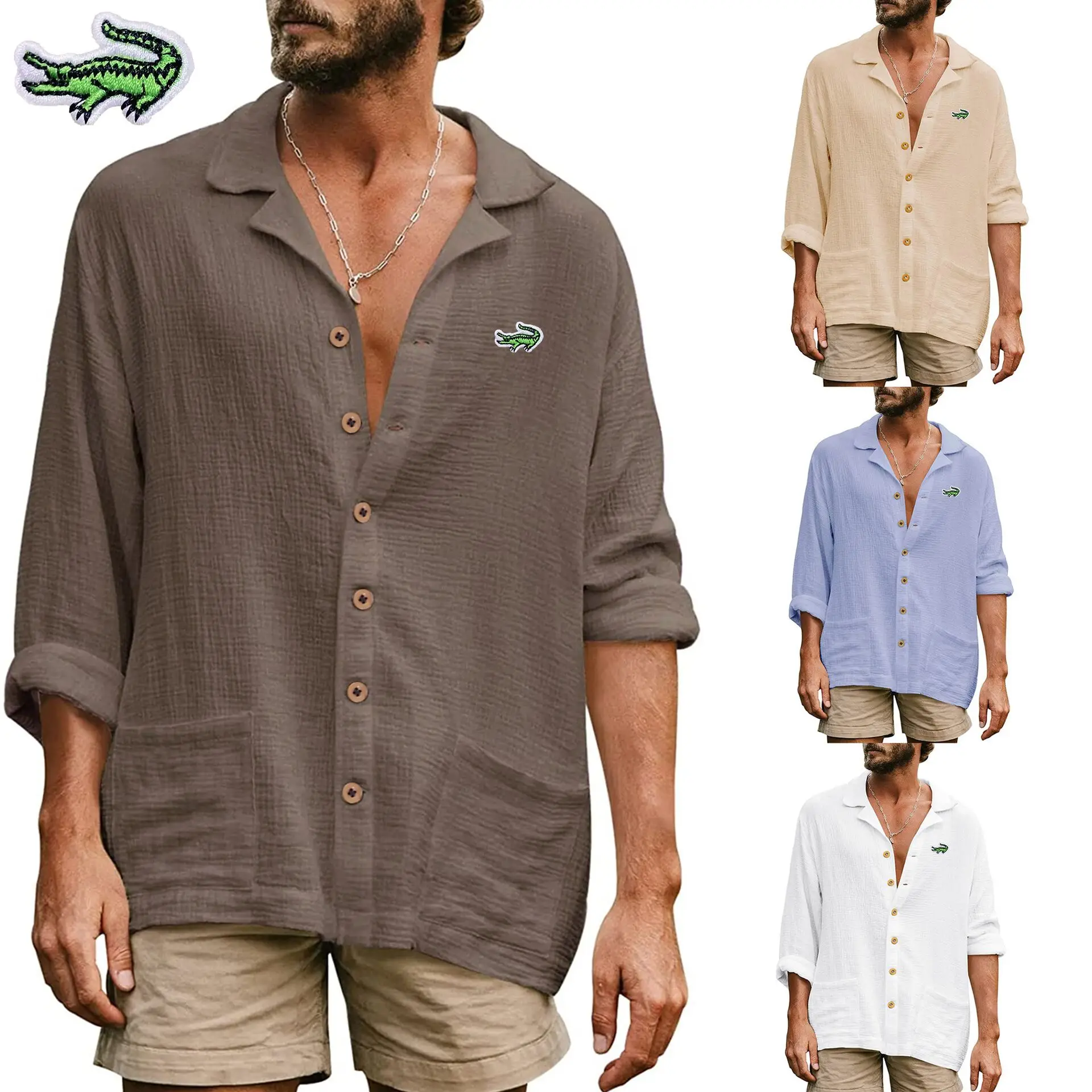 Футболка мужская с длинным рукавом, хлопково-льняная рубашка, деловой Повседневный свободный крой, дышащая майка, весна-лето
Футболка мужская с длинным рукавом, хлопково-льняная рубашка, деловой Повседневный свободный крой, дышащая майка, весна-лето