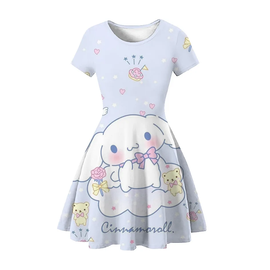 Летнее платье MINISO модное мультяшное для девочек Cinnamoroll с 3d принтом женские платья