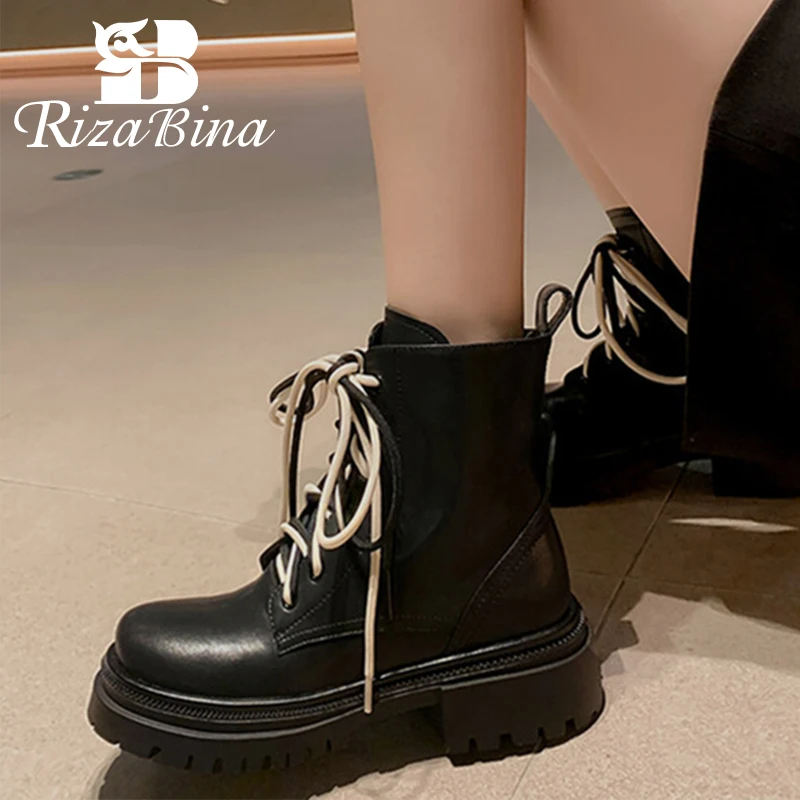 RIZABINA 2023 New Ankle Boots Real Leather Shoes Thick Bottom Short Boots For Women Daily Casual Female Footwear Size 34-40
RIZABINA 2023 New Ankle Boots Real Leather Shoes Thick Bottom Short Boots For Women Daily Casual Female Footwear Size 34-40