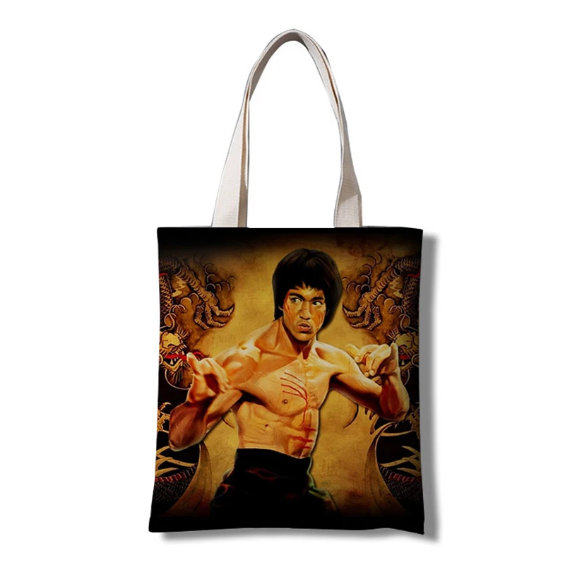 DICHOS Women's Casual Canvas handbag Kung Fu Bruce Lee Shopping Bag Cotton Cloth Lady Handbag Eco Reusable Large Tote bag
DICHOS Women's Casual Canvas handbag Kung Fu Bruce Lee Shopping Bag Cotton Cloth Lady Handbag Eco Reusable Large Tote bag