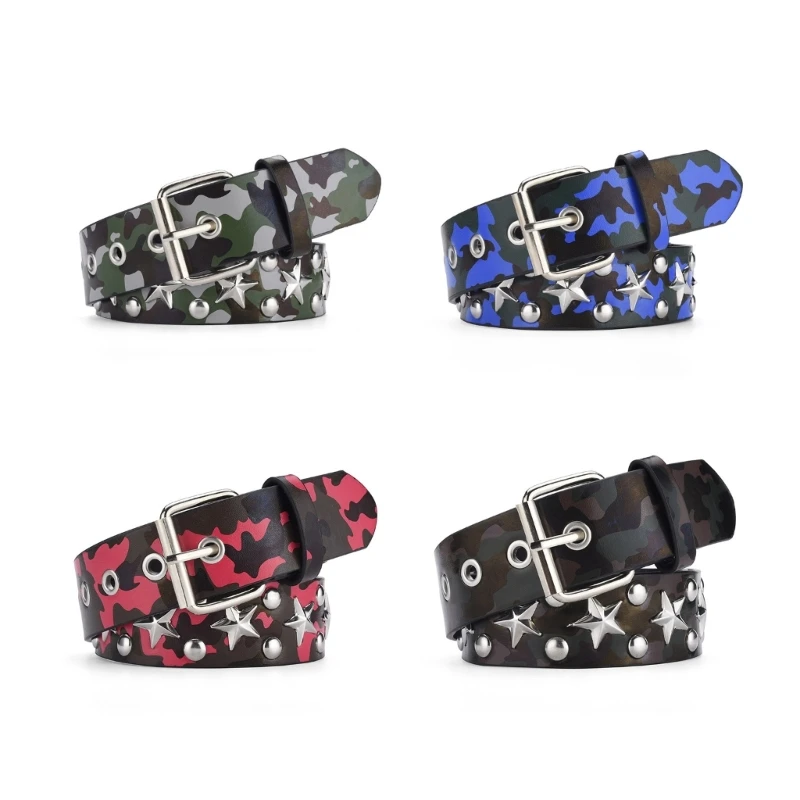 Exaggerated Adult Waist Belt with Adjustable Buckle Camouflage Color Waistband Waist Belts for Men Rivet Waist Belt HXBA 
Exaggerated Adult Waist Belt with Adjustable Buckle Camouflage Color Waistband Waist Belts for Men Rivet Waist Belt HXBA