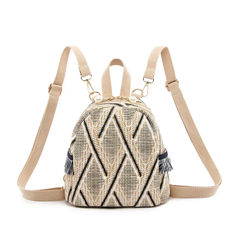 Lightweight Backpack for Women 2023 New Korean Version Grass Woven Backpack Leisure Women's Bag Geometric tassel travel bag
Lightweight Backpack for Women 2023 New Korean Version Grass Woven Backpack Leisure Women's Bag Geometric tassel travel bag