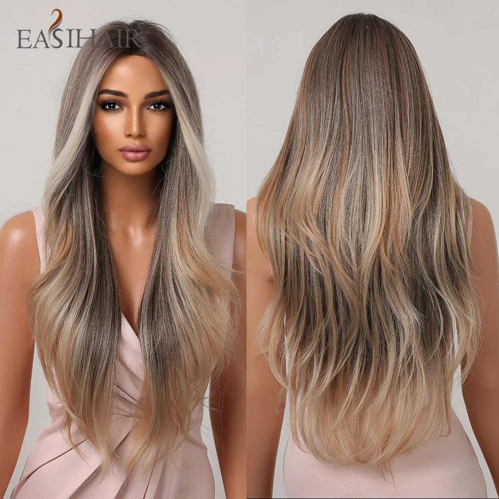 EASIHAIR Natural Hairline Synthetic Wigs Ombre Brown Blonde Long Wavy Hair Wig Auburn Mixed Color for Women Daily Heat Resistant
EASIHAIR Natural Hairline Synthetic Wigs Ombre Brown Blonde Long Wavy Hair Wig Auburn Mixed Color for Women Daily Heat Resistant