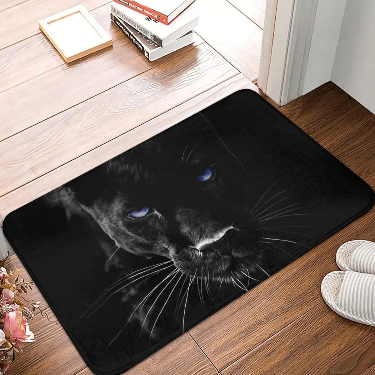

Black Leopard Kitchen Non-Slip Carpet Forest Animal Living Room Mat Entrance Door Doormat Floor Decoration Rug