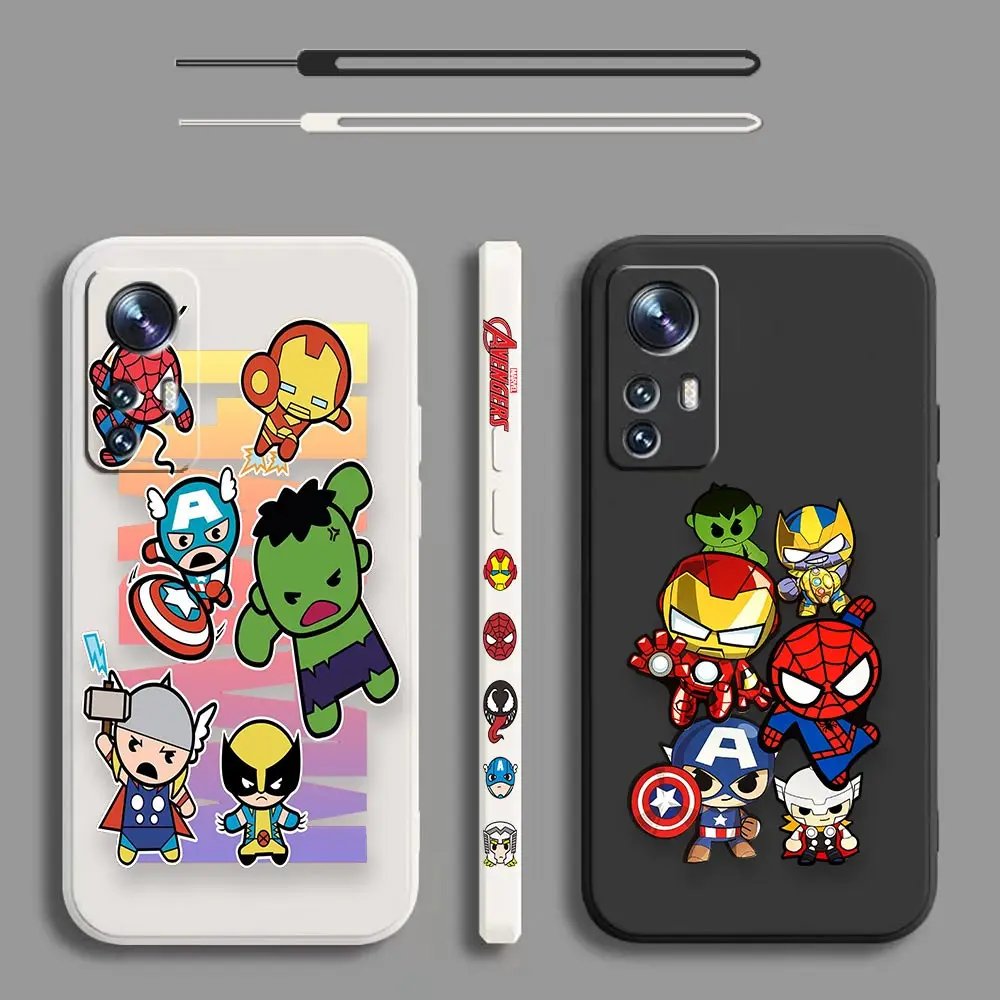 

Marvel Avengers Funny Cute Hero Cartoon Case For Xiaomi Mi 12T 12 11 11T 10 10T 10S 9SE 9 CC9 8SE 8 A3 CC9E Lite Pro Ultra Funda