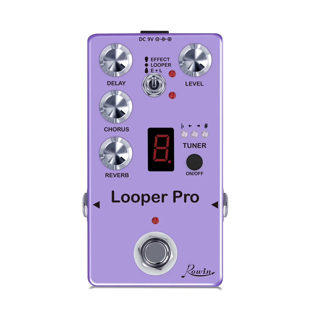 

Цифровая педаль для создания эффектов ROWIN RE05 Looper Pro с задержкой хора, тюнер, эффект реверберации, комбинированные металлические зеркальные эффекты