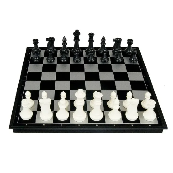 Portable 2-in-1 Chess & Checkers Set with Folding Magnetic Board - Size Medium (Black & White)
Portable 2-in-1 Chess & Checkers Set with Folding Magnetic Board - Size Medium (Black & White)