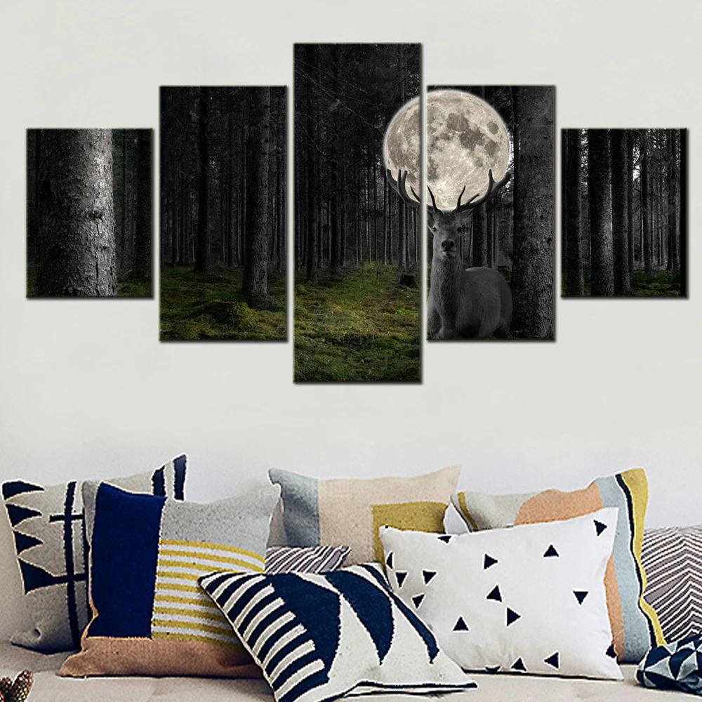 5 Pieces Canvas Wall Arts Animals Home Decoration Picture Animals Deer Moon Wallpaper Poster Painting For Living Room Artwork
5 Pieces Canvas Wall Arts Animals Home Decoration Picture Animals Deer Moon Wallpaper Poster Painting For Living Room Artwork