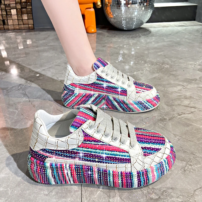Spring Atumn Women Sneakers Fashion Rhinestones Thick Sole Sports Casual Shoes Woman Crystal Platform Sneakers Zapatos De Mujer
Spring Atumn Women Sneakers Fashion Rhinestones Thick Sole Sports Casual Shoes Woman Crystal Platform Sneakers Zapatos De Mujer