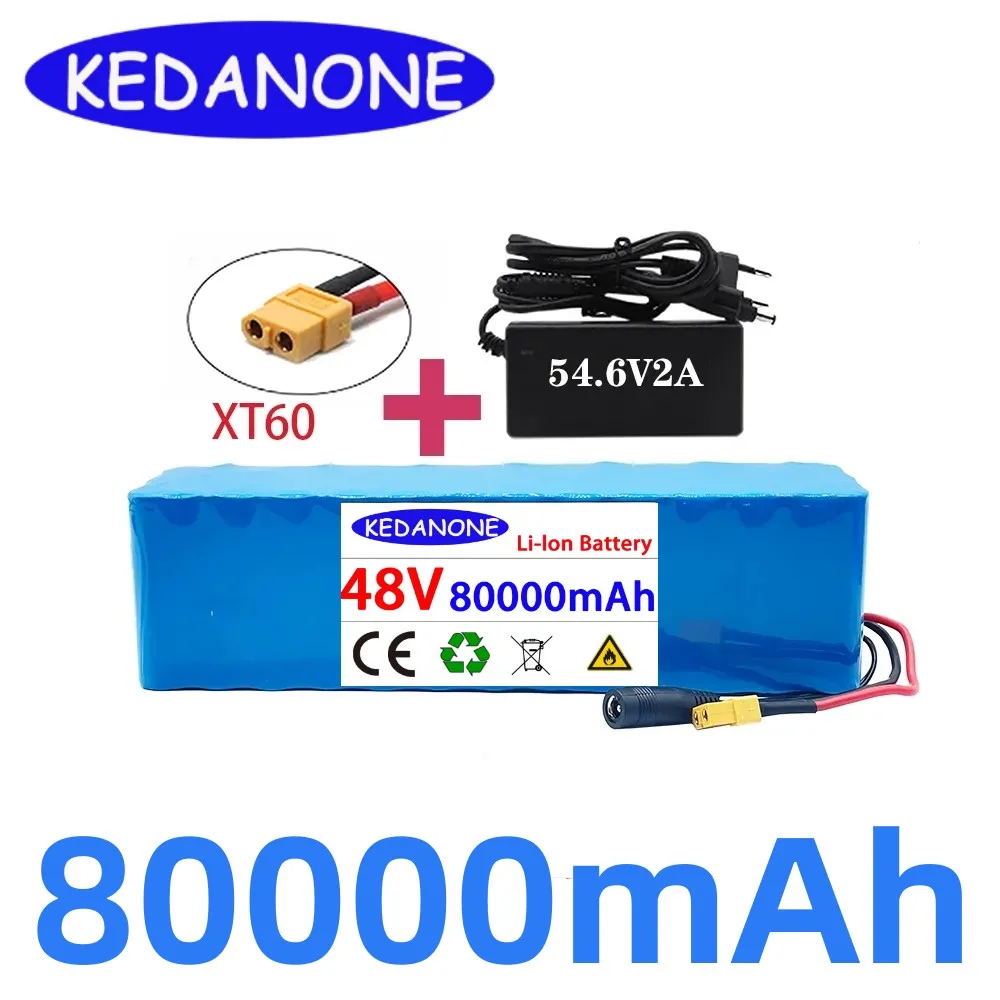 Batería de iones de litio para bicicleta eléctrica, Pila de iones de litio de 48V, 80000mAh, 1000w, 13S3P, XT60, 100Ah, con BMS
Batería de iones de litio para bicicleta eléctrica, Pila de iones de litio de 48V, 80000mAh, 1000w, 13S3P, XT60, 100Ah, con BMS