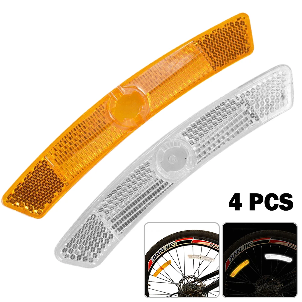 

4pcs Bike Reflective Strips Spoke Reflector Mountain Bike Steel Rim Spoke Fixed On Wheel 125x20mm Bicycle Essentials Accessories