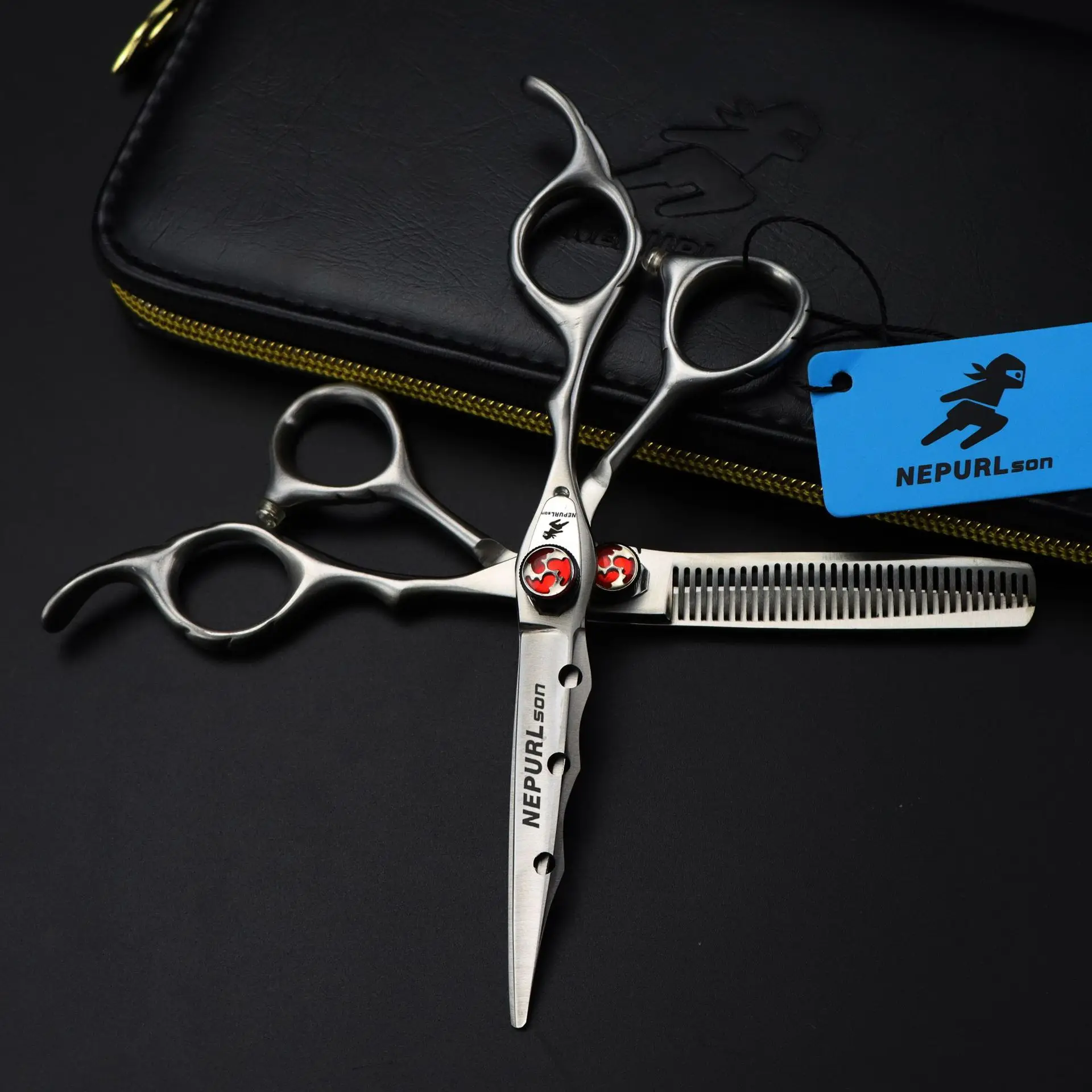 

Профессиональные 6,0 дюймовые Парикмахерские ножницы для волос 6Cr 20-30% в-зубчатые филировочные ножницы и машинка для стрижки Триммер ножницы