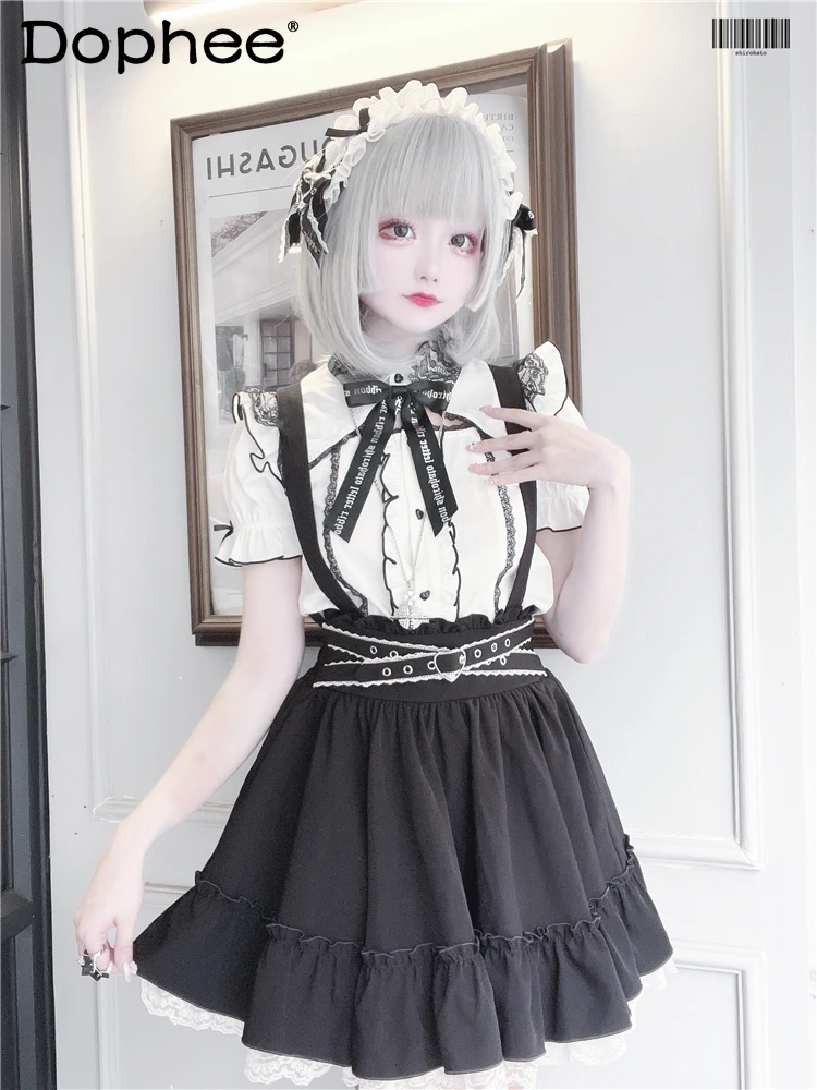 2023 Summer New Lace Collar Ribbon Short-Sleeve Shirt Women Japanese Mine Shirts Sweet Cute Lolita Ruffled Button Blouse Tops
2023 Summer New Lace Collar Ribbon Short-Sleeve Shirt Women Japanese Mine Shirts Sweet Cute Lolita Ruffled Button Blouse Tops