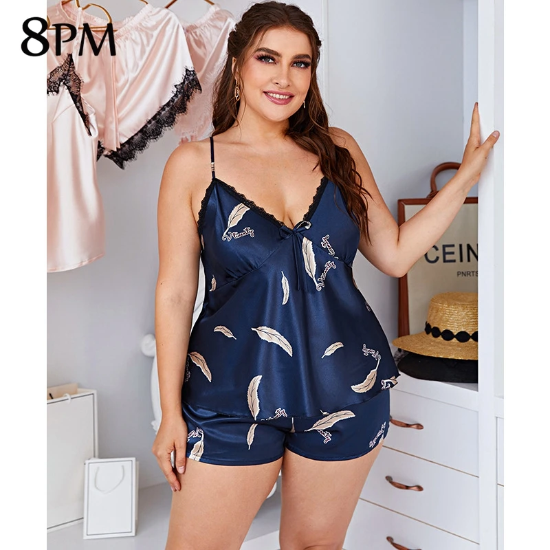 Womens Plus Size Sleepwear Sets Sexy Lingerie Satin Pajamas Cami Shorts Set Nightwear ouc1422
Womens Plus Size Sleepwear Sets Sexy Lingerie Satin Pajamas Cami Shorts Set Nightwear ouc1422