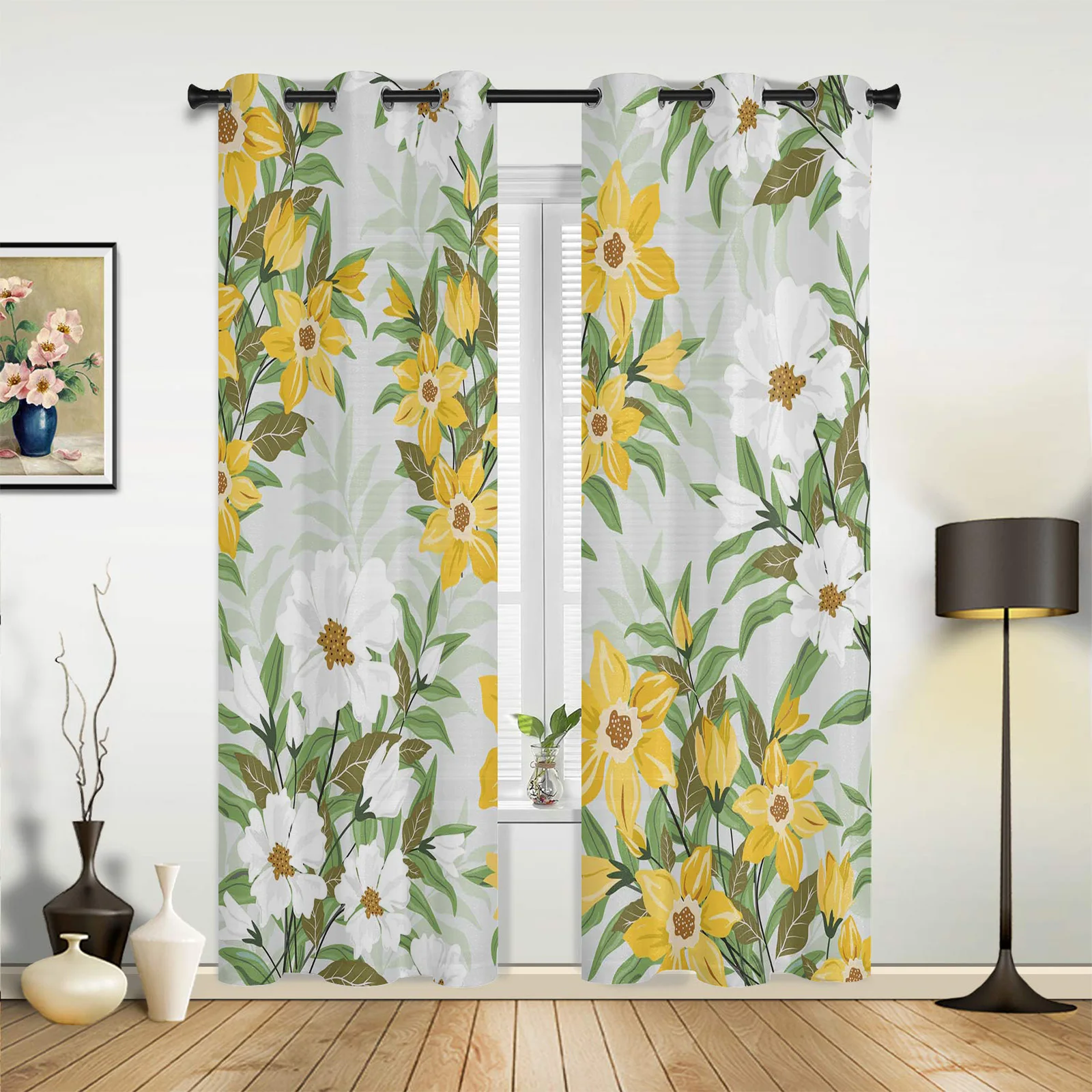 Tropical Plants Flowers Window Curtain Translucidus for Living Room Left and Right Biparting Open Printed Drapes for Bedroom
Tropical Plants Flowers Window Curtain Translucidus for Living Room Left and Right Biparting Open Printed Drapes for Bedroom