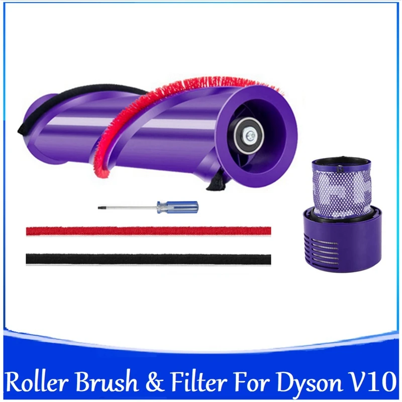 

For Dyson V10 Cordless Vacuum Cleaner Washable Hepa Post-Filter Roller Brush And Soft Plush Strips Replacement Parts