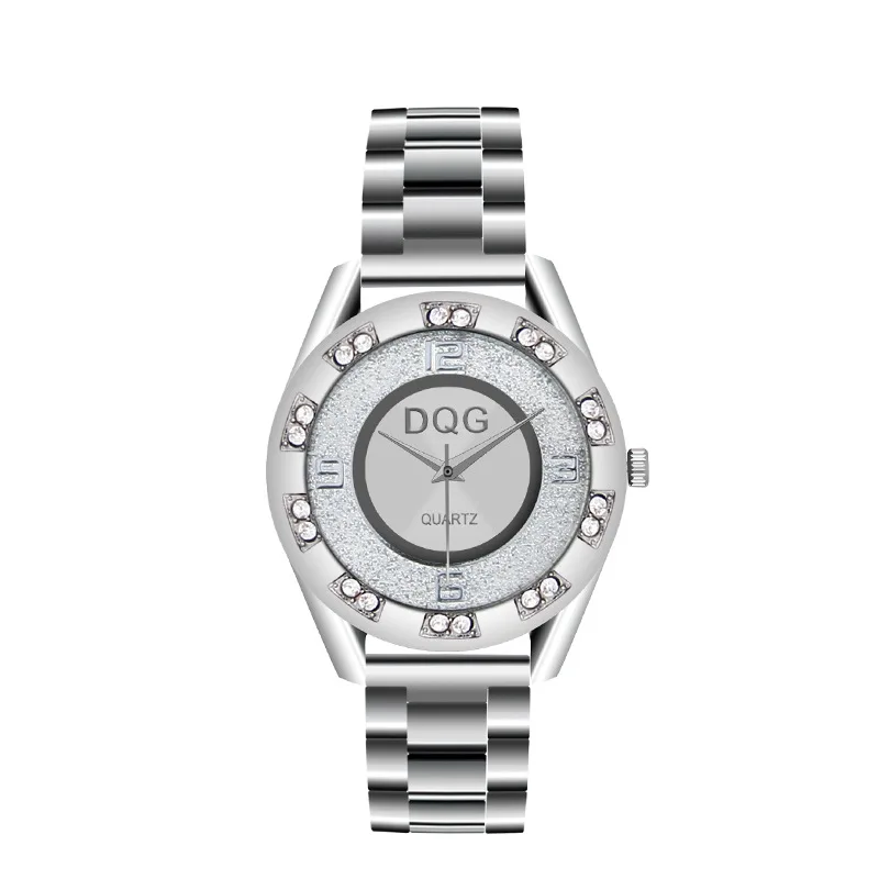 

Women Quartz Watches Luxury Brand DQG Rhinestone Watch Fashion Stainless Steel Gold And Silver Dress Wristwatches Reloj Mujer