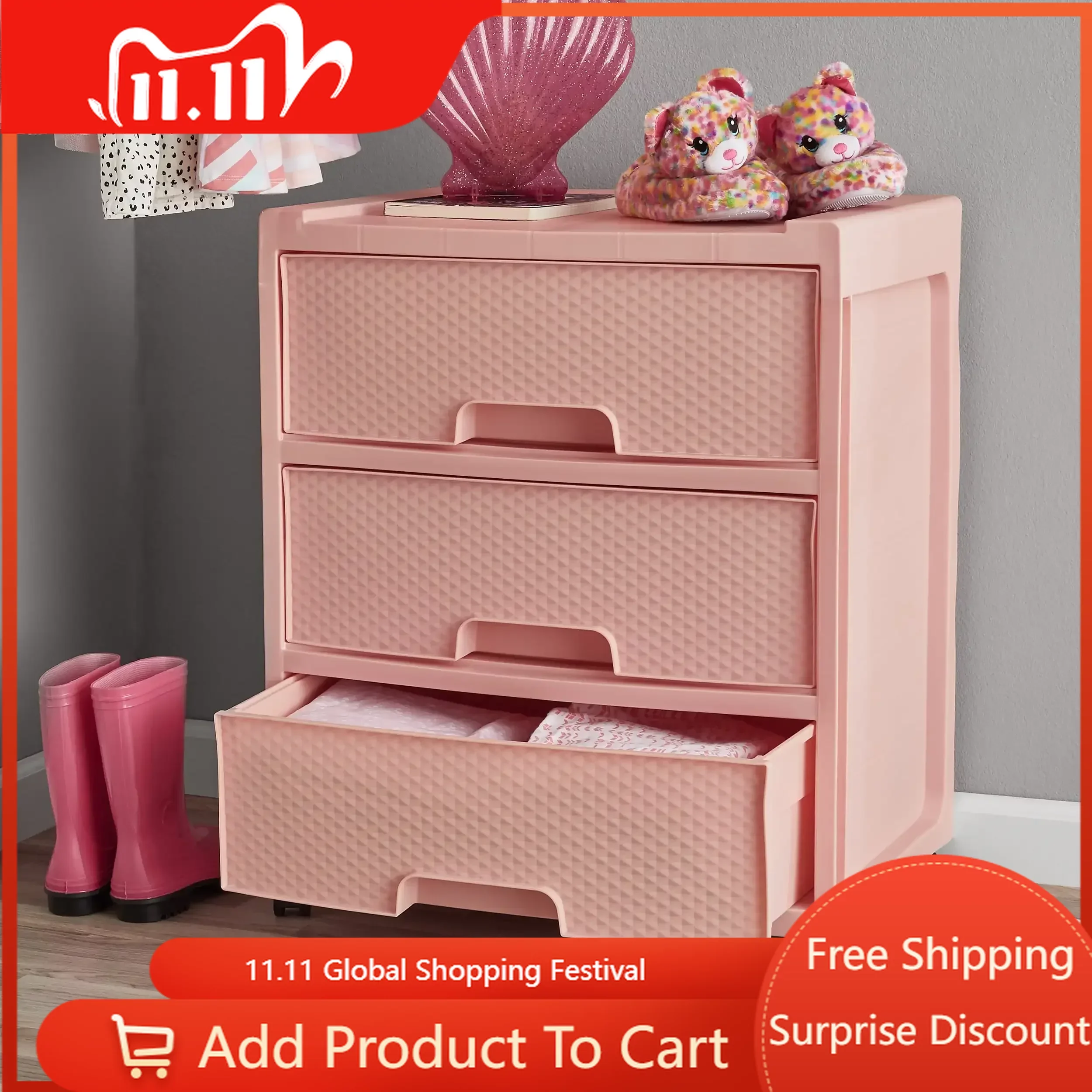 Free Shipping Mainstays 3 Drawer Wide Diamond Pearl Blush Plastic Storage Cart with Wheels
Free Shipping Mainstays 3 Drawer Wide Diamond Pearl Blush Plastic Storage Cart with Wheels