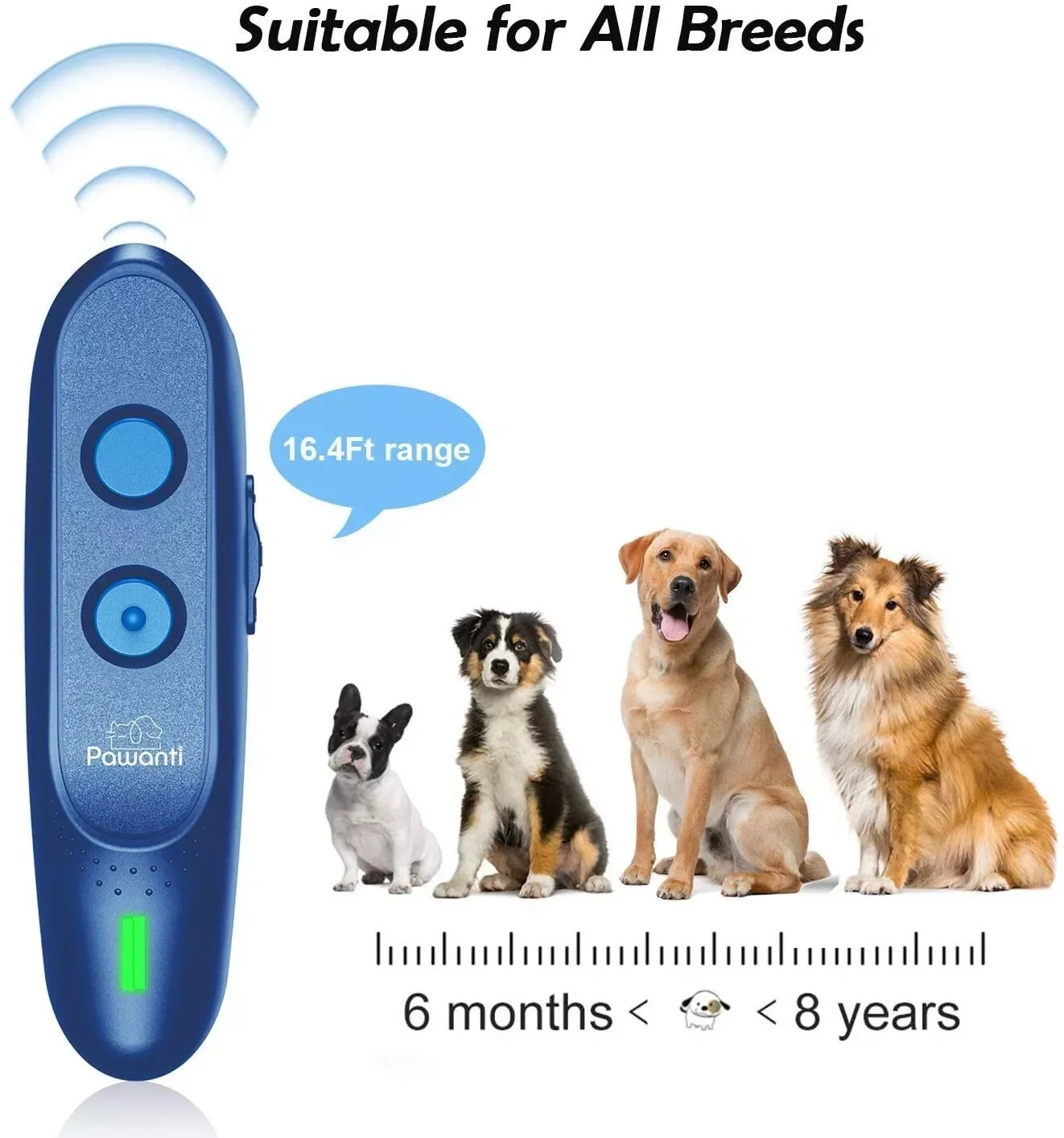 Ultrasonic barking deterrent, 3-in-1 barking-proof dog training device, rechargeable 16.5Ft hand-held training device for dogs
Ultrasonic barking deterrent, 3-in-1 barking-proof dog training device, rechargeable 16.5Ft hand-held training device for dogs